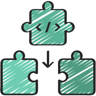 Ícone que representa integração com API's (Quebra cabeças se conectando)