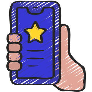 Ícone que representa suporte a multiplataformas (Pessoa com celular na mão)