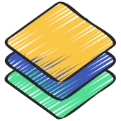 Ícone que representa personalização (Lista colorida)